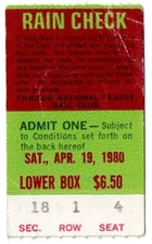 1980 CUBS vs NY METS ticket stub 4/19/80 DAVE KINGMAN 2 home runs 6 RBI creases