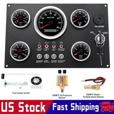 5 Gauge Set with Instrument Panel 0-8000RPM With Sensor For Marine Boat Yacht US