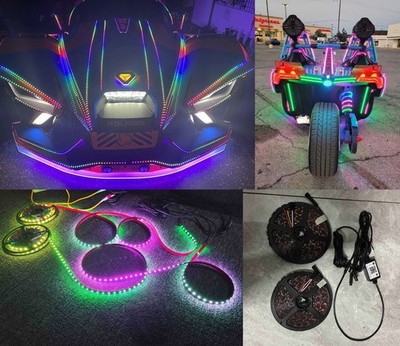 2 Rolls of 5Meters 16.5FT Blackout IP65 Smoke Tinted Color CHASING Strips Lights