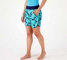 Lands' End 7" Board Short Blue Floral 8 New