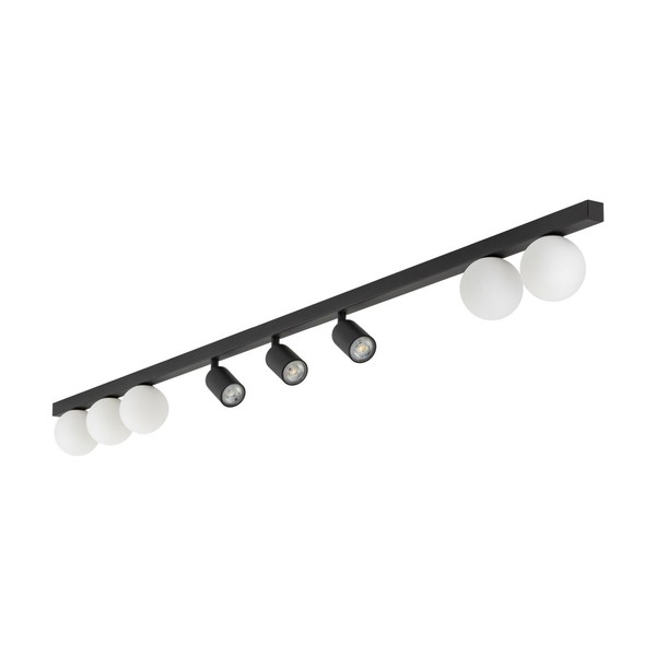 Deckenleuchte Glas Metall Schwarz 8-Flammig GU10 G9 180 Cm Deckenlampe Flur-image