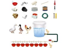 Complete Set Pipeline Automatic Chicken Watering System, 1/2" PVC Tee Fittings