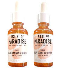 2 X ISLE OF PARADISE Self-Tanning Drops FACE  BODY LIGHT 1.69oz. New