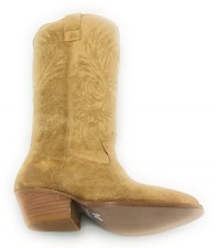 Felmini C346 stivale ricamato camoscio sabbia tacco 4cm T