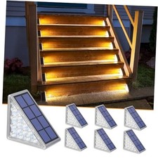 Solar Step Lights for Outside,Solar Stair Lights Outdoor 6 Pack Warm White