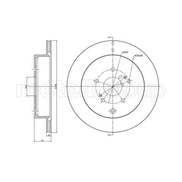 Metelli 2X Bremsscheibe Hinten Ø308 Mm BelüFtet FüR Suzuki Grand Vitara Ii Jt-image