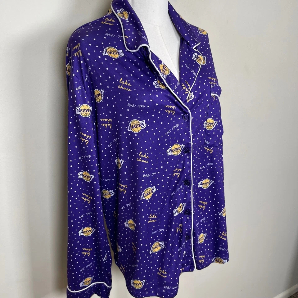 WEAR By Erin Andrews LA Lakers Pijama Conjunto Top Pantalones XXL Púrpura Dorado Súper Suave Foto 4 de 4
