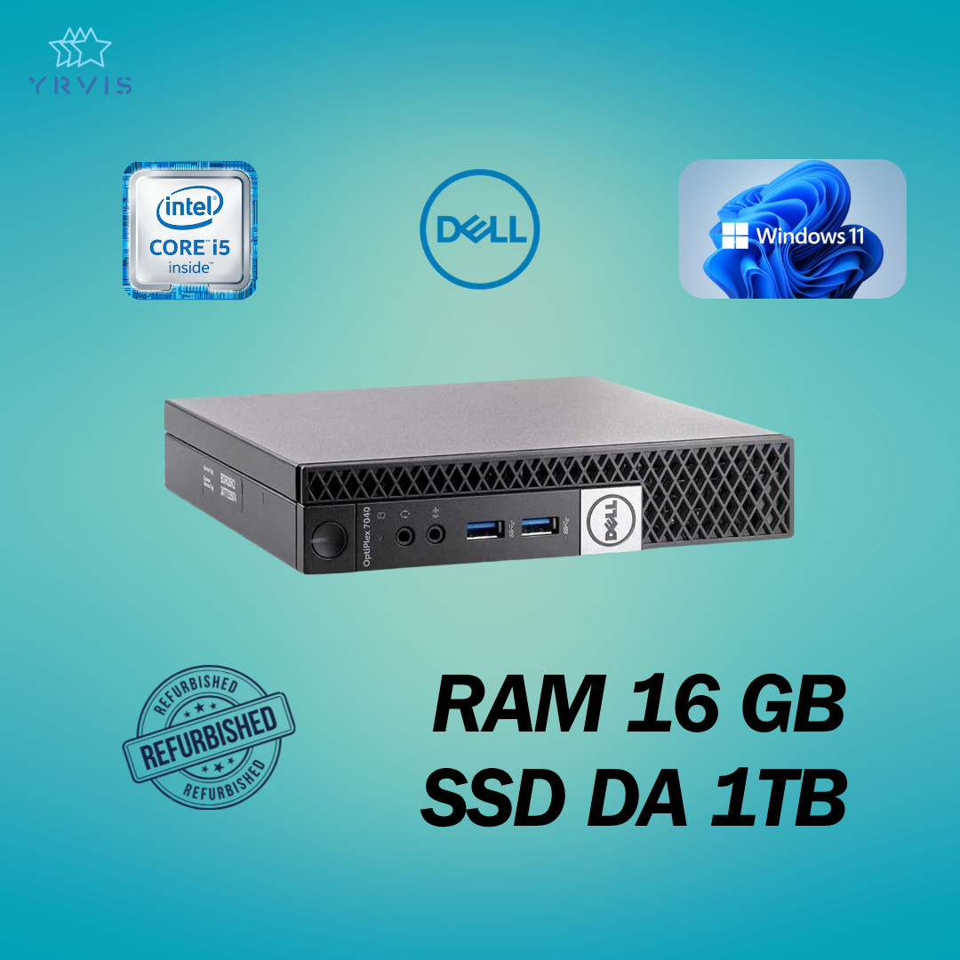 PC DE BUREAU 7040 MINI INTEL I5 RAM 16 Go SSD 1TB WIN 11 PRO RECONDITIONNÉ