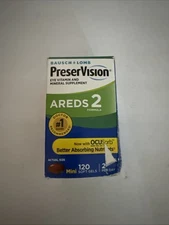 Bausch + Lomb Preservision AREDS 2, 120 Mini Soft Gels, Exp 8/25