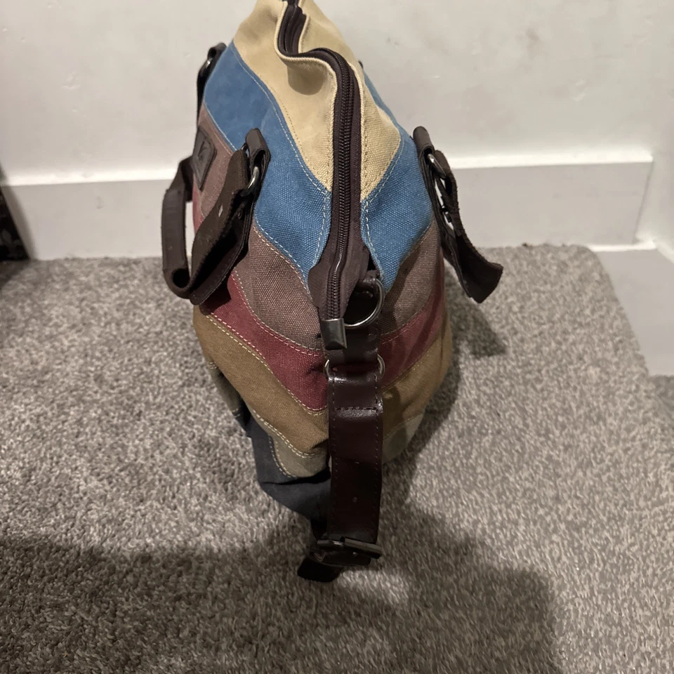 Bolso Mensajero Kaukko Unisex Marrón Lona Hombro Bandolera Eslinga Foto 2 de 3