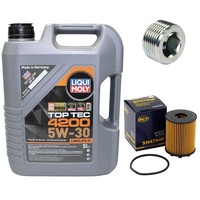 MotoröL Filter Set 5W-30 5 Liter + ÖLablassschraube FüR Fiat Doblo Cargo 1.3 D