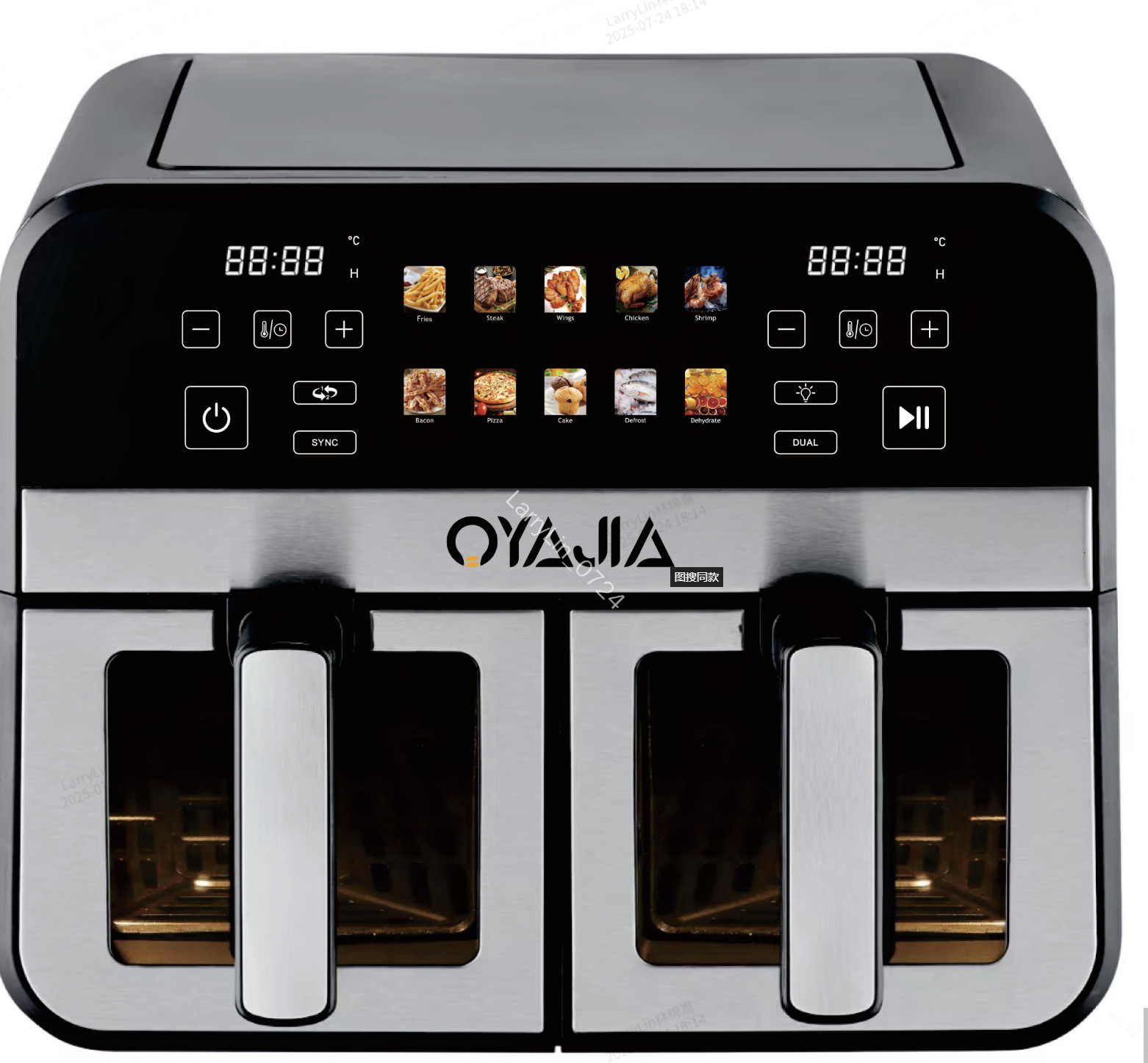 12L Dual Zone Digital Air Fryer Oven Cooker Oil Free Low Fat with View Window