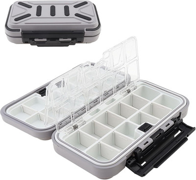 Fishing Tackle Storage Box Waterproof Double Sided 16 Compartments Organizer