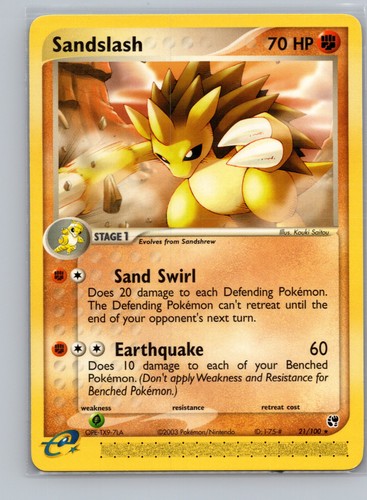 Pokemon Sandslash EX Sandstorm #21/100 LP