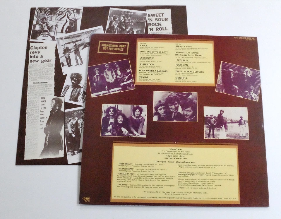CREAM - STRANGE BREW THE VERY BEST OF LP N MINT VINYL Greatest Hits Rare Promo - Image 4 of 4