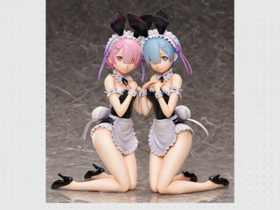 FREEing Re:Zero Rem Ram Bare Leg Bunny Ver B-style 1/4 Figure Set Limited Toy