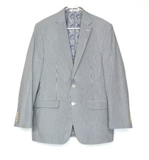 Lauren Ralph Lauren Seersucker Blazer Men’s 40R 2 Button Paisley Lined Jacket