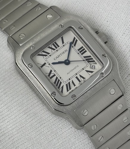 Cartier Santos Galbee Auto Rare Jumbo XL 32mm Stainless Steel Gents Watch 2823