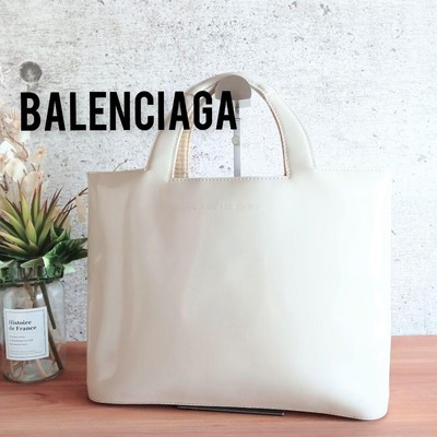 Good condition Balenciaga enamel tote handbag bag white ladies men
