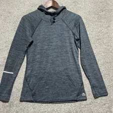 RBX Woman’s Athletic Black Grey Hooded Pullover Shirt Top Size Small