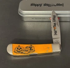 🔥 2018 Case XX TB612010L Persimmon Orange Bone Tribal Lock Halloween Knife