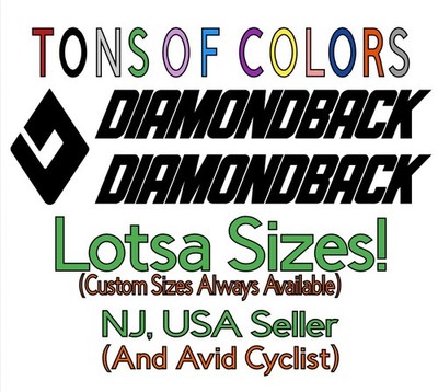 3 Piece Diamondback Bikes Die Cut Vinyl Decal Set BMX Frame Stickers Down Tube