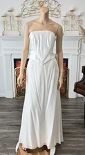 Alfred Angelo Vintage 00s Y2K Beaded White Strapless Wedding Dress sz 9/10 NWT