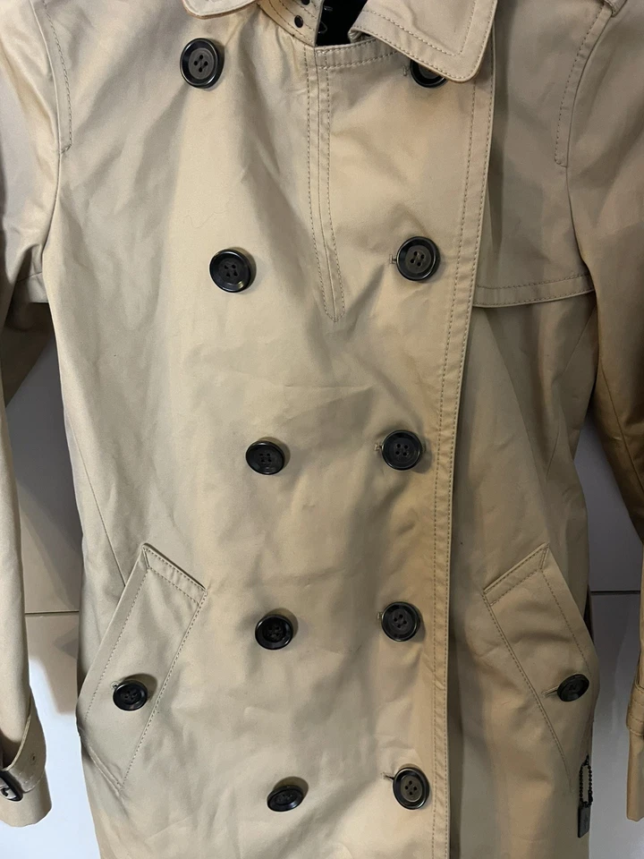 COACH F34025 Solid Bordeaux Cotton Trench Coat Beige Women’s Size XS BNWT NEW - Image 3 of 4