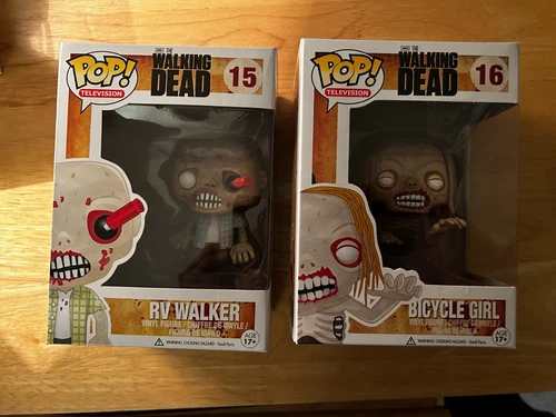 Funko POP The Walking Dead Bicycle Girl # 16, RV Walker # 15