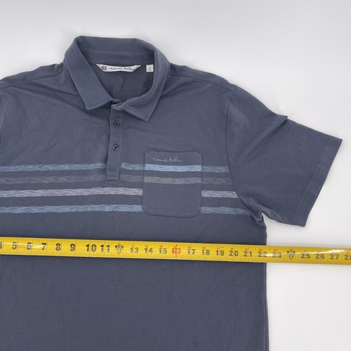Travis Mathew Hemd Herren Extra Large Navy Streifen Leicht Golf Freizeit - Bild 4 von 7