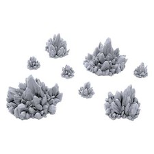 Rocks with Crystal Clusters by Printable Scenery, 3D Printed Tabletop RPG 28mm