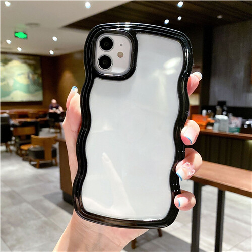 Cute Wavy Frame Phone Case For iPhone 15 Pro Max 14 12 13 Shockproof Clear Cover - Bild 19 von 22