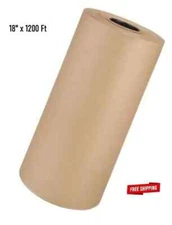 Brown Kraft Paper Roll  18" x 1200 Ft  Packaging Shipping 30 lb Basis Weight