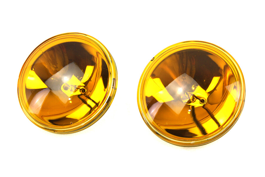 4-1/2 inch Amber Sealed Beam 12 Volt Spotlamp Set fits Harley