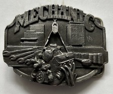 Vintage 1987 Auto Mechanic Belt Buckle By Siskiyou Buckle Co. Made in U.S.A.