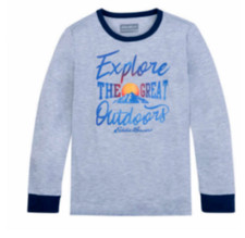 Eddie Bauer Boys' Pajama Top Grey Blues Size-S 7-8 NWOT