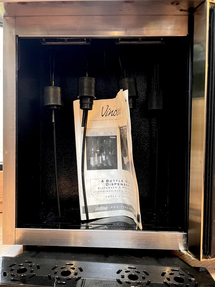 Dispensador de vino de cuatro botellas Vinotemp acero inoxidable VT-PRWINEDIS4S (SC-A) Foto 2 de 4