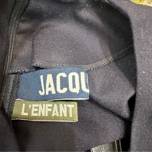 JACQUEMUS Navy Blue Wool Gathered Drape Front Shift Dress 38 L'Enfant Du Soleil - Picture 8 of 10