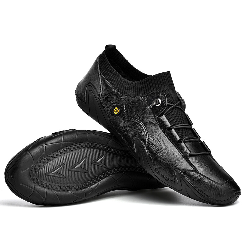 Black Men Shoes Casual Leather Sneaker Loafers Fashion Moccasins