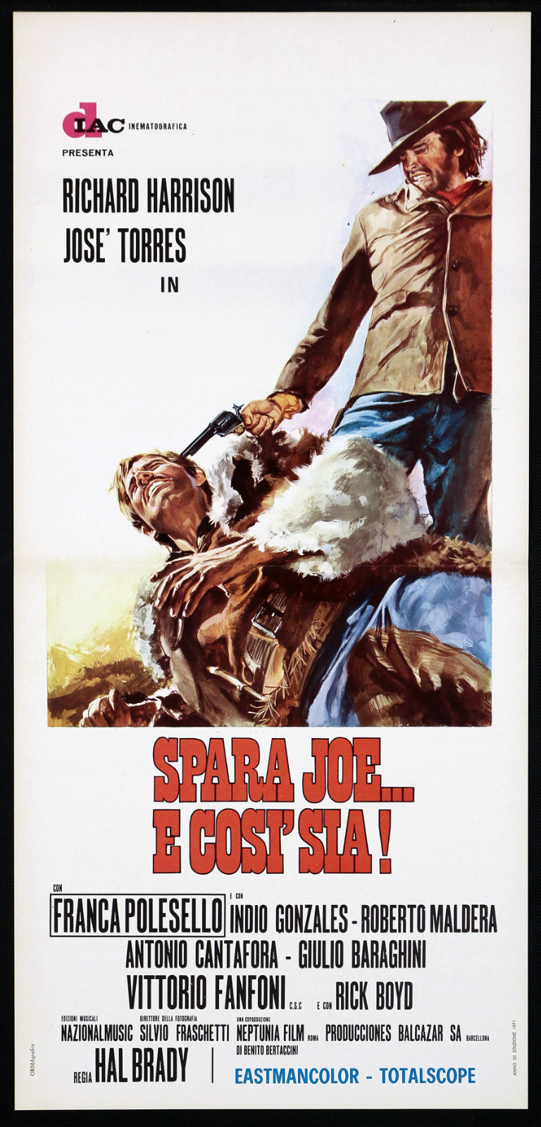 Locandina originale film Spara Joe... e così sia! (1972) - Regia di Emilio P. Miraglia
