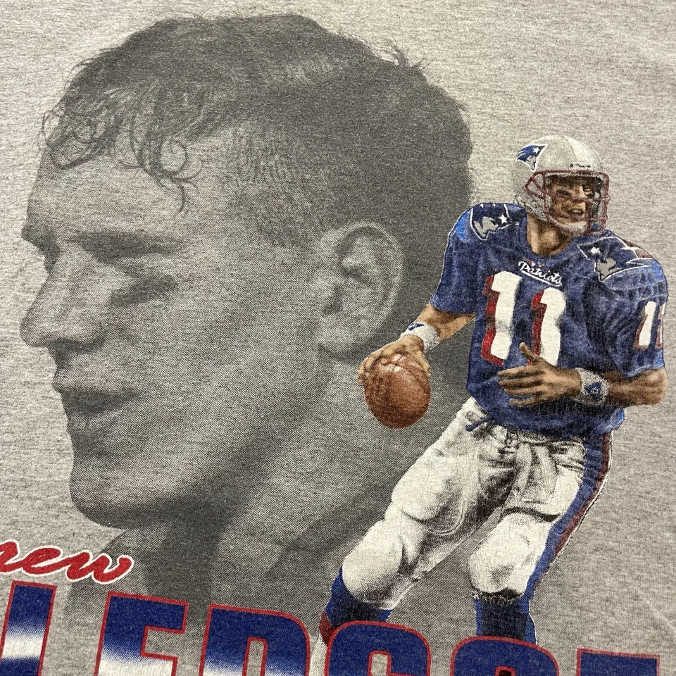复古 90 年代新英格兰爱国者队 Drew Bledsoe T 恤 XL 肖像球员 T 恤 NFL — 第 4/4 张图片
