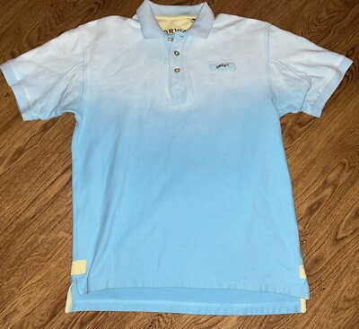 #ad Orvis Mens Sun wash Blue Gradient Mens Signature Polo Shirt Medium $24.99