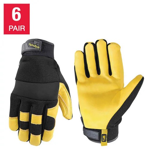 6 Pairs Wells Lamont Men's HydraHyde Leather Work Gloves Size M L XL XXL 3X-L