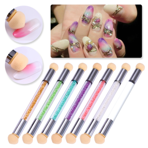 Double-ended Gradient Shading Pen Dotting Brush Sponge Head Nail Tool - Picture 1 of 16