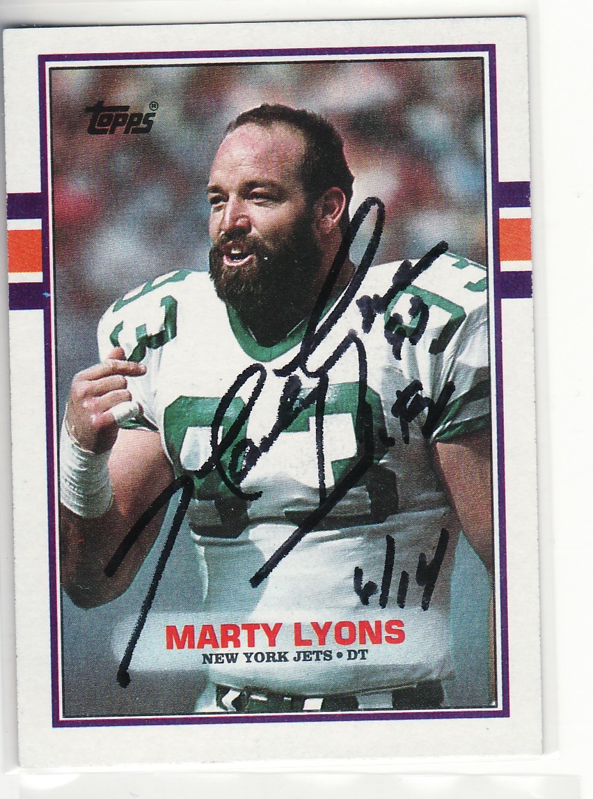 MARTY LYONS NEW YORK JETS 1989 TOPPS 229 ALABAMA AUTOGRAPHED CARD eBay