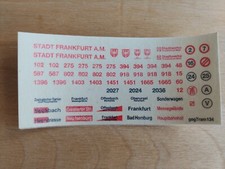 H0 1:87 gogTram 134 Decals / Nassschieber "Stadtwerke Frankfurt am Main"