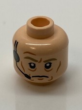 Lego Star Wars Minifigure, Head Male Black Eyebrows, Imperial Pilot Head #SW19
