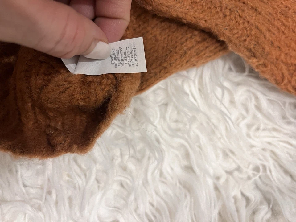Suéter de malha Aerie Fair Isle pequeno S tamanho grande aconchegante estilo esqui Y2K laranja queimado - Imagem 4 de 4