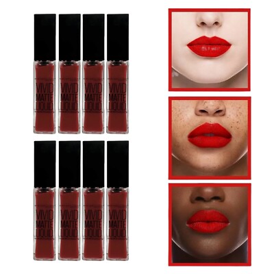 8 Pack Maybelline New York Vivid Matte Liquid Lipstick Lip Color 35 Rebel Red