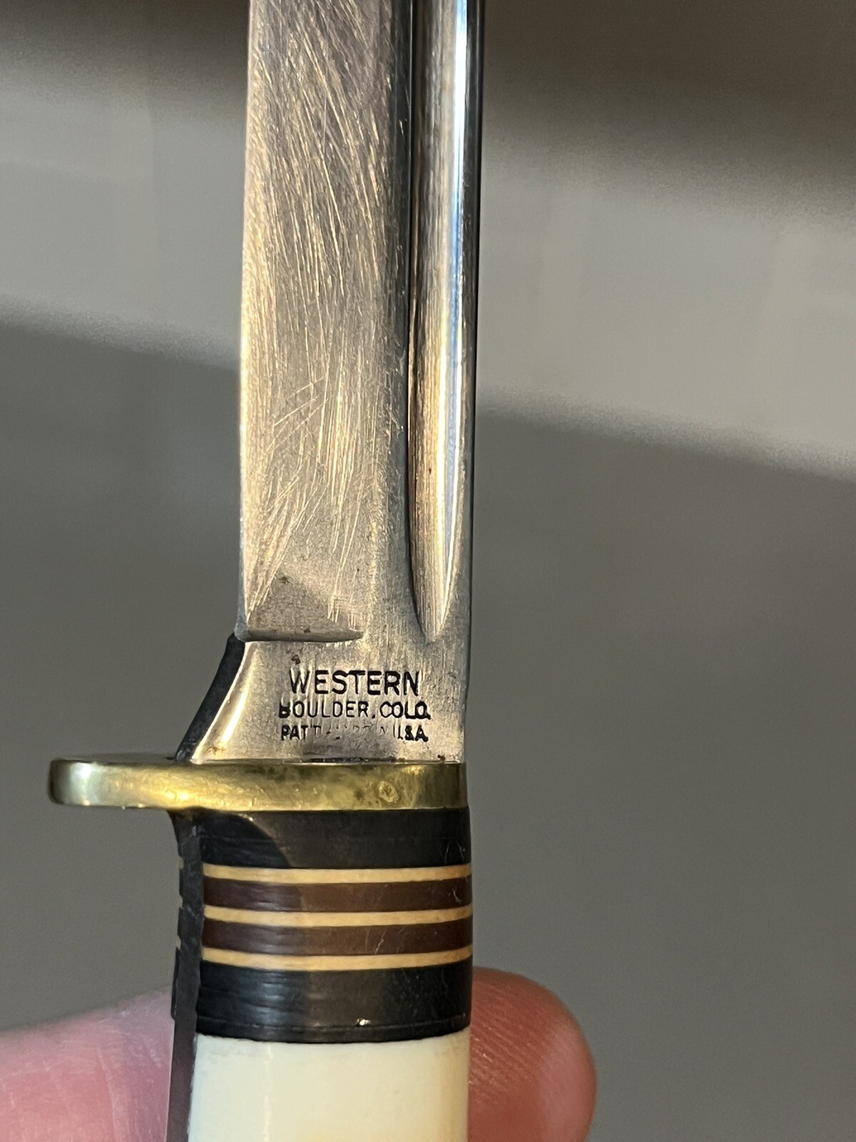 Vintage Western P48A Fixed Blade Hunting Knife W/ Leather Sheath